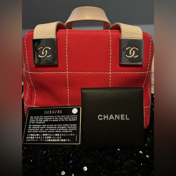 Chanel Chocolate Bar Canvas Handbag - Picture 1 of 10